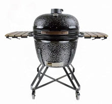 JOSOGO 26 Inch Large Outdoor BBQ Grill, European American Style Big Iron Egg Ceramic Smoker Roaste(Black)