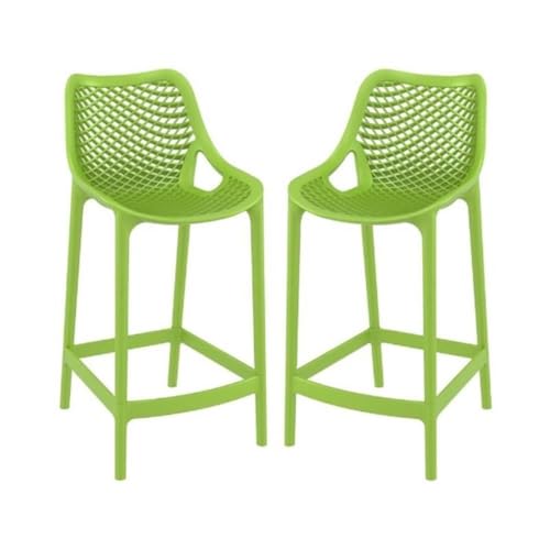 Home Square Patio Counter Stool in Tropical Green - Set of 2