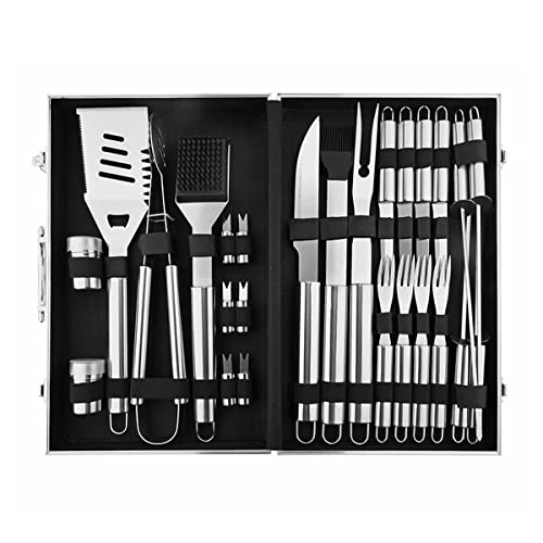 Feiyxu Grill Accessories, BBQ Tools Set, 26 PCS Grill Set BBQ Tools Gifts for Men & Women, Grilling Tools Set for Outdoor Grill, Stainless Steel BBQ Kit,Grill Utensils Set for Dad
