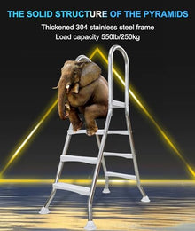 errzom Double Sided Above Ground Pool Ladder, Pool Step Ladder for Above Ground Pools, Deck Ladder with Slip-Resistant Steps, Supports 500 LBS - for 52'' Above Ground Pools, Pool Stairs