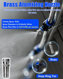 Oracra Brass Mister Spray Nozzles for Cooling, 10 20 50 65 100 150 m Mist Irrigation Hose Equipment, Universal Lawn Watering Sprinkler System for Outdoor
