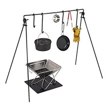 Outdoor Cooking Tripod Grill Swing Campfire Cooking Stand BBQ Grill For Cookware Dutch Oven Adjustable Collapsible Legs With Hooks Accessories (Color : Black Size : 132X66X112cm) (Black 132X66X112cm)