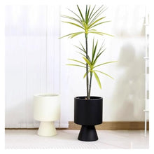 WOAITIANTIAN Flower Pots Black Floor Cement Planter Creative Tall Large Indoor(White)