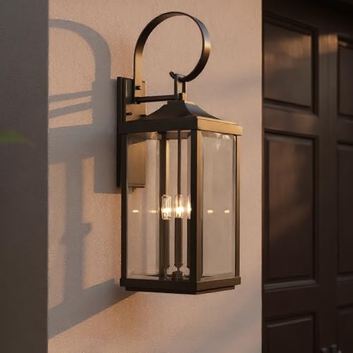Urban Ambiance Luxury Colonial Outdoor Wall Light, Large Size: 30-5/8" x 9-1/2", with Farmhouse Style Elements, Olde Bronze Finish, UHP1194, Calderdale Collection