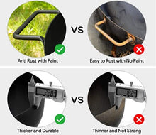 Fire Pit Outdoor Wood Burning Fire Bowl 28in with A Drain Hole Fireplace Extra Deep Large Round Cast Iron Outside d Deck Camping Beach Heavy Duty Metal Grate Rustproof Black