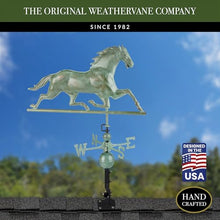 Good Directions Patina Copper Horse Weathervane – Decorative Rooftop Accent for Barns, Homes, Sheds, and Cupolas – Durable & Handcrafted