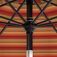 OROTLECT 11' Bronze Patio Umbrella With Auto Tilt And Crank Lift In Astoria Sunset Sunbrella