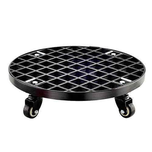 SDVantage Rolling Plant Pallet Caddy with Wheels,Round Flower Pot Rack Planter Trolley with 360° Rotating Casters Rolling Tray (Black 40cm)