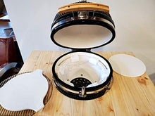 Black Outdoor Charcoal 21" Ceramic Egg Kamado BBQ Grill Smoker with Wood Table Pizza Stone and Canvas Cover