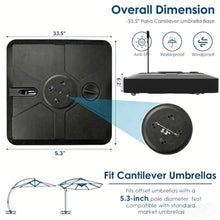 OROTLECT 33.5" Patio-Cantilever-Umbrella-Base W/Handle & Wheels,330 Lbs