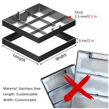 GJZDPMY Stainless Steel Access Covers Invisible Tank Covers Square Manhole Frames with Telescopic Handle for Outdoor Wastewater Management