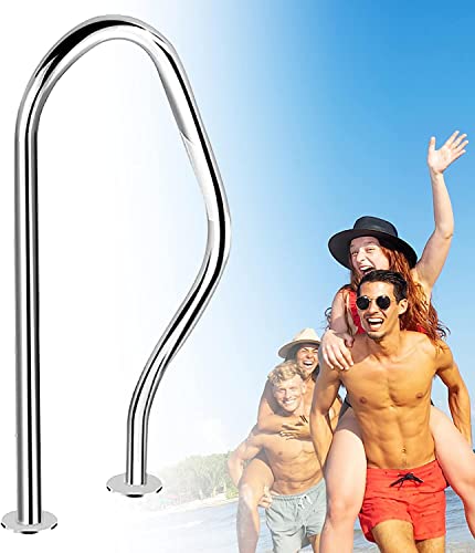 BSNANCA Pool Handrails Non-Slip Swimming Pool Handrail for Indoors and Outdoor Steps Easy Installation, 304 Stainless Steel Swimming Pool Handrails