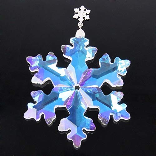 Chandelier Crytal 80mm 10pcs clear AB Crystal Snowflake shape crystal chandelier pendantschristmas tree suncatcher hanging prisms