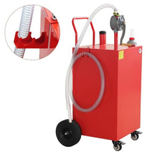 45 Gallon Fuel Caddy with Manual Transfer Pump, Heavy Duty Gas Storage Tank on 4 Wheels, Gasoline Diesel Fuel Container for Trucks, ATVs, Boats, Car, Motorcycle, Red
