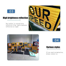 Solar Radar Speed Limit Sign, 20"x28"Radar Feedback Sign, IP65 Waterproof, 500m Visibility Distance, Radar Speedometer for Highways & Streets