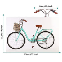 GENERIC Women's Beach Cruiser Bicycle 7 Speed 24 Inch Mint Green