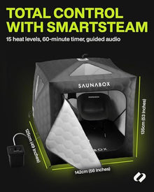 SAUNABOX® SmartSteam Portable Home Steam Sauna | 2 Person Sauna Tent