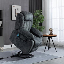 FANYE Electric Power Lift Chair with Massage and Heat, Dark Blue
