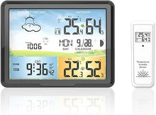 OREKPOT Indoor Outdoor Temperature Humidity Meter Multi-Functional Color Screen Weather Clock Alarm