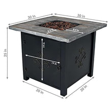 Sunnydaze 30-Inch Square Propane Fire Pit Table - 40,000 BTU Outdoor Gas Fire Pit Table with Lava Rocks and Weather-Resistant Cover