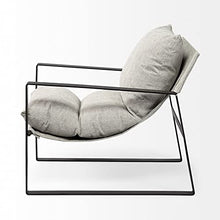 HomeRoots Ash Gray and Black Metal Sling Chair Black