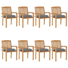 YITHOPI Garden Stackable Solid Wood Chairs,Outdoor Dining Seat,Patio Solid Wood Set Chairs,Outdoor Furniture,Outdoor Patio Chairs,Patio Dining Chairs,with Cushions 8 pcs Solid Teak Wood