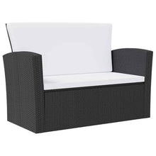 Heofavd Garden Lounge Set 16 Piece Blackand Cream White All Weather PE Rattan Outdoor Patio Furniture Set Seats 18 with Powder Coated Steel Frame for Balcony Backyard Porch and Terrace