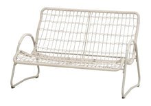 Outdoor PE Rattan Double Chair Loveseat with Cushioned Seat, Metal Frame, Curved Armrests, Woven Patio Bench Sofa for Porch Garden Poolside Balcony Backyard Conversation Lounging Relaxation