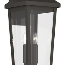 Kichler 30 Inch Cleary 3 Light Outdoor Modern Traditional Wall Light, with Clear Glass in Olde Bronze, Waterproof Aluminum, (30" H x 10.5" W), 59196OZ