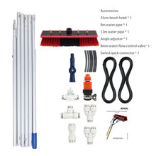 3-10 Metre Telescopic Extending Water Fed Upstairs-180°Rotatable Brush Head Telescopic Cleaning Brush Outdoor Window Glass Solar Panel,9M