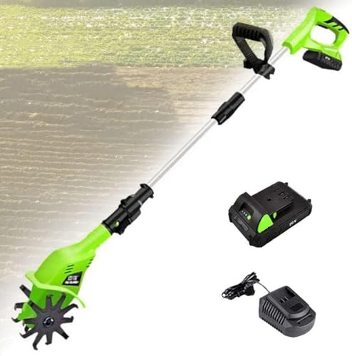 LBAawxe MekUk Garden Tiller & Cultivator Handheld Electric Garden Tiller Rotavator, Cultivator & Rotavator, Lithium-Ion Battery Pack 20V Tiller for Garden Care Compacted Soils and Lawn Yard