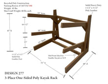 Log Kayak Rack One-Sided Recycled Poly Kayak Rack Nutmeg Brown