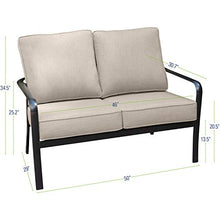 Hanover Cortino Aluminum Patio Loveseat with Sunbrella Cushions Gunmetal/Ash