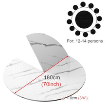 Blazea White Marble Top Dining Table, Elegant Decor Foldable Wood Table Top for Kitchen Coffee Side Table, Heavy Duty Round Table Tops Only, Easy to Store(180 cm (70 inch))