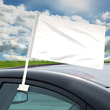 BANNER BUZZ MAKE IT VISIBLE Solid White Car Window Clip Flag Fade Resistant Vehicle for Patriotic, Sports Events, Parades - Premium - Double Side Printing (Pack of 50)
