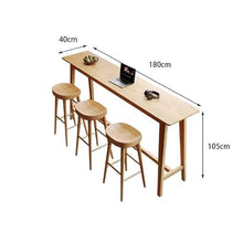 Bar Height Table Solid Wood Bar Table Home High, Modern Long Narrow, Suitable for Cafes, Balconies, Bars