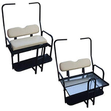 Performance Plus Carts Club Car DS Golf Cart Rear Flip Back Seat Kit for 1982-2000.5 - Factory Buff - Light Tan Black