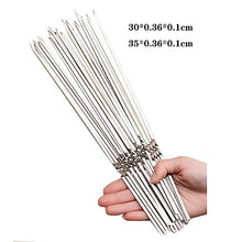 NYTFHMS Shish Kabob Skewers, Barbecue Sticks, Stainless Steel Grilling Skewers, Easy to Wear Meat, Reusable, for Camping, Party,35 * 0.36 * 0.1cm-500