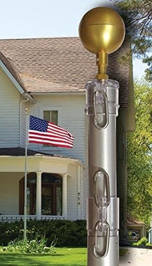 CommerceSigns Telescoping Flagpole Clear Anodized 25'H