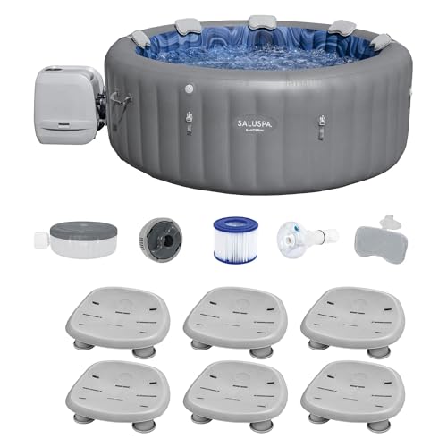 Bestway SaluSpa Santorini HydroJet Inflatable Hot Tub with EnergySense Cover