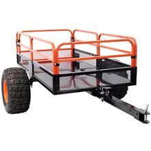 HOYOC 1000Lbs Heavy Duty Steel Garden Cart, Pull Behind Steel Yard Wagon Dump Trailer with Removable Mesh Sides, for ATV UTV Lawn Mower Tractor Yard Garden Farm Hauling,1500Lbs