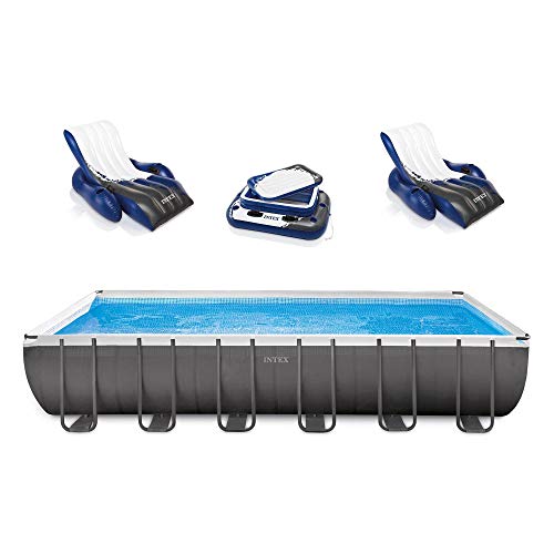 Intex Rectangular Ultra Frame Pool Set 24'x12'x52' Gray