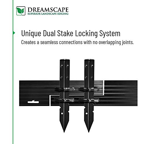 Dreamscape PRO Aluminum Landscape Edging - Easy Install Professional Border - 80ft Total - Black Anodized