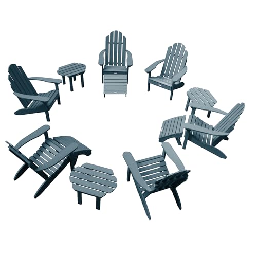 Highwood AD-KITCLAS7-NBE The Adirondack Collection 12 pc Westport Outdoor Fireside Set, Nantucket Blue