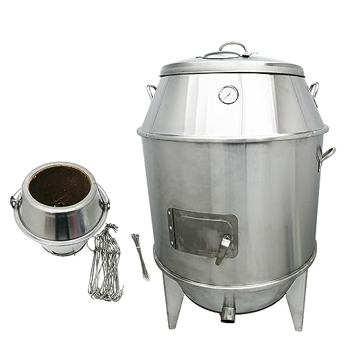 LGXEnzhuo Charcoal Roast Duck Oven 31.5x53inches Commercial Stainless Steel Roast Turkey Grill Beijing Duck Roasting Machine with Hooks for Chicken Pig Turkey Lamb BBQ