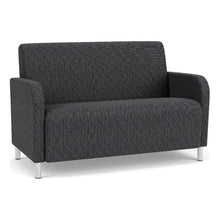 Lesro Siena Lounge Loveseat Brushed Steel Legs Adler Black