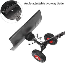 Snow Shovel Snow Push with Wheels| Heavy-Duty Snowplow with Adjustable Handle for Road Snow Removal Snow Pusher