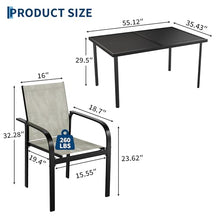 GAOMON Patio Dining Set 7 PCS, 6 Stable Outdoor Dining Chairs with Rectangular Dining Table, Patio Table and Chairs Set for Lawn,Deck and Backyard, Beige
