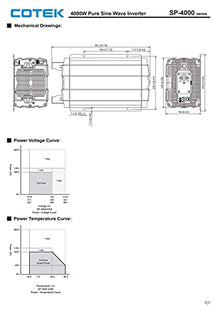 COTEK SP-4000-124 Pure Sine Wave Inverter 4000W 24VDC