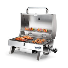 Bunker Up Fishin Stainless Steel Boat Grill with Rod Holder Mount - Great for Boating and Camping - Portable Tabletop BBQ Grill, 12000 BTU Burner, 277 sq.in Grilling Space and 87 sq.in Warming Rack
